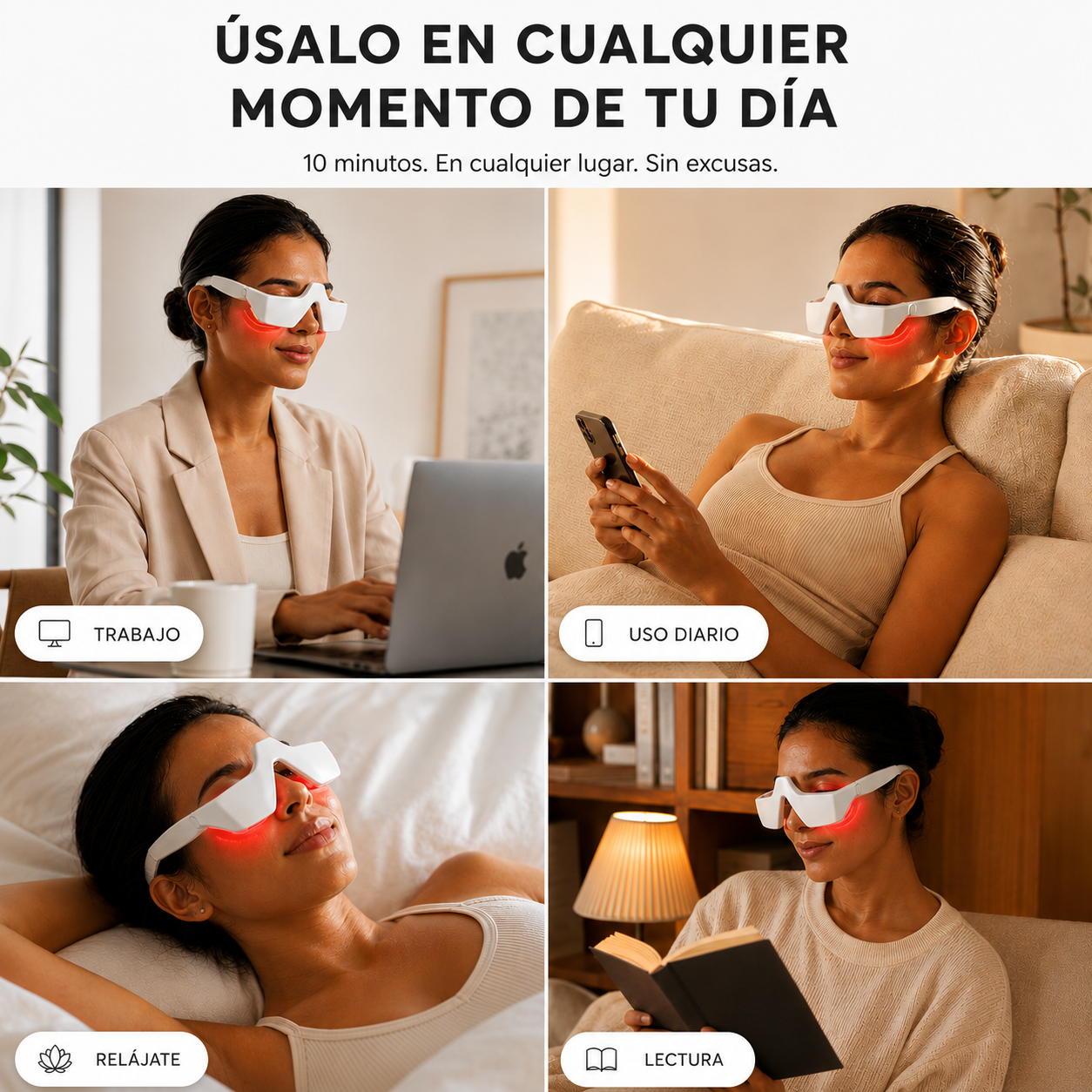 Gafas electro estimulación/luz roja anti-ojeras ORYN REDUCTION