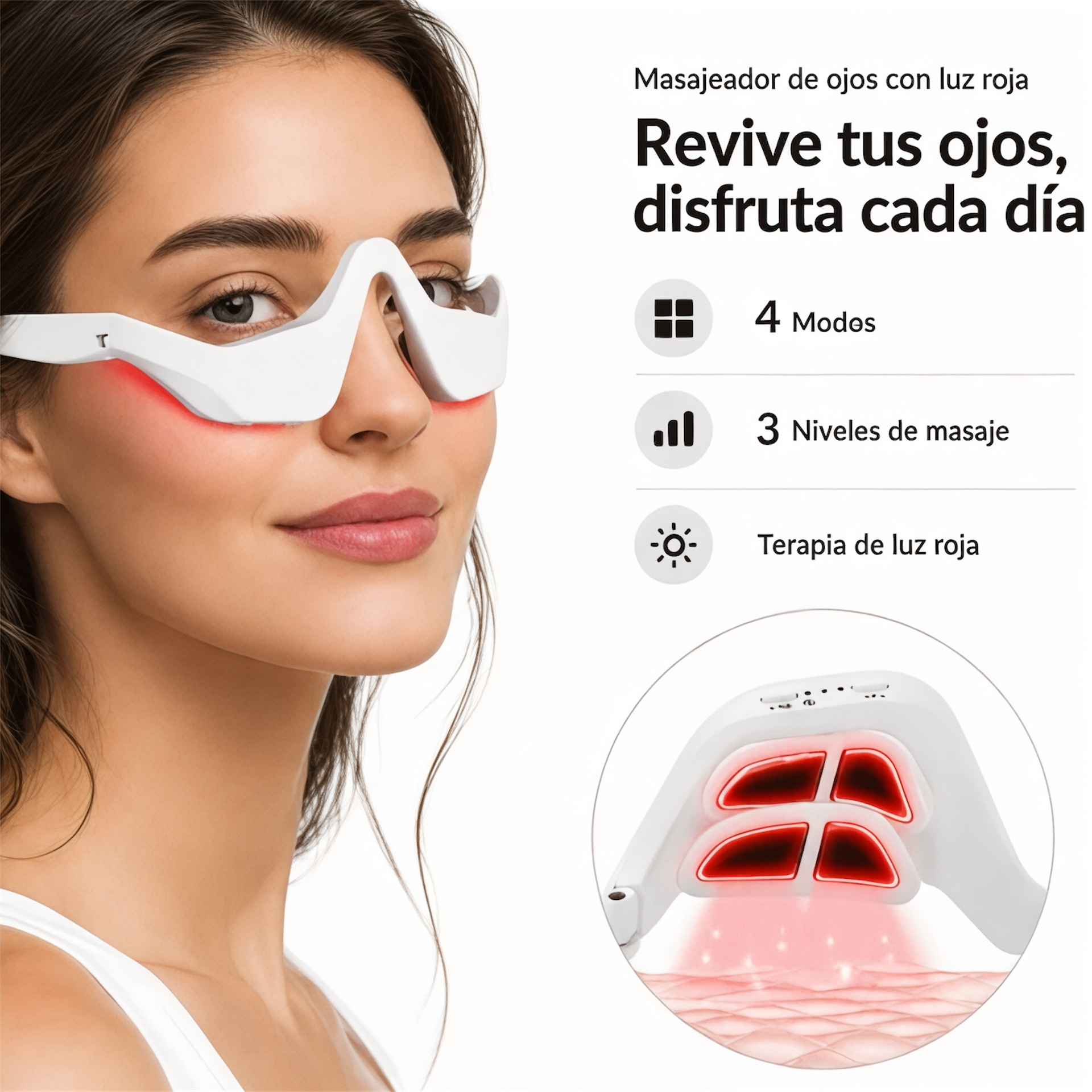 Gafas electro estimulación/luz roja anti-ojeras ORYN REDUCTION